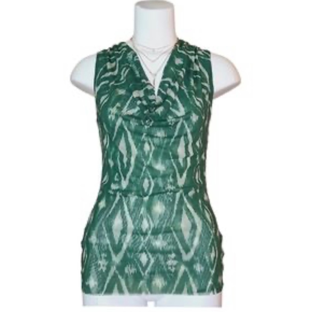 Sweet pea olive green and light cream ruffle shirt size small